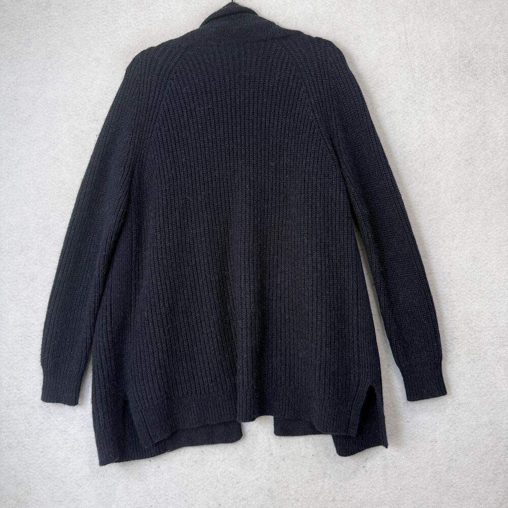 J Crew Cardigan Sweater Mens Large Blue Shawl Collar Open Front Knit Pockets - Picture 10 of 11